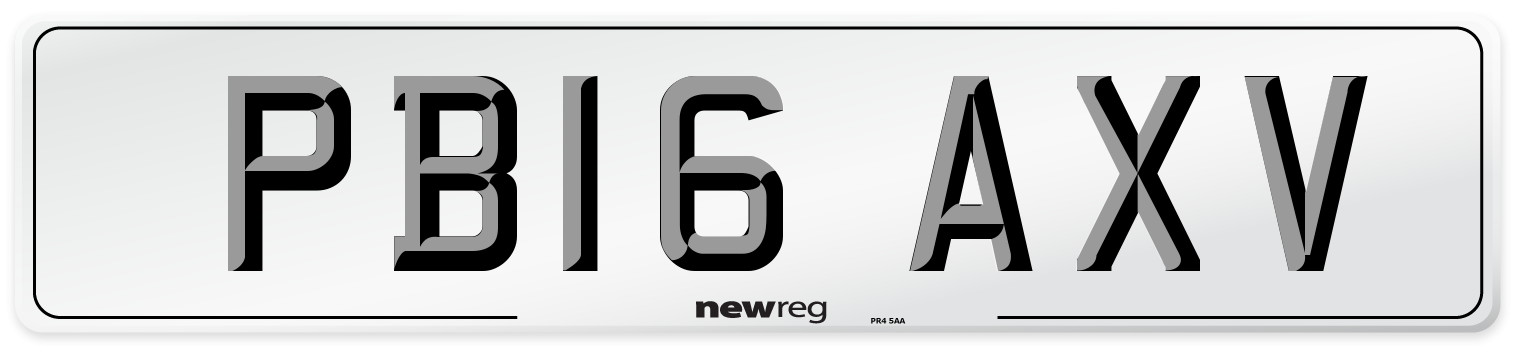 PB16 AXV Number Plate from New Reg
